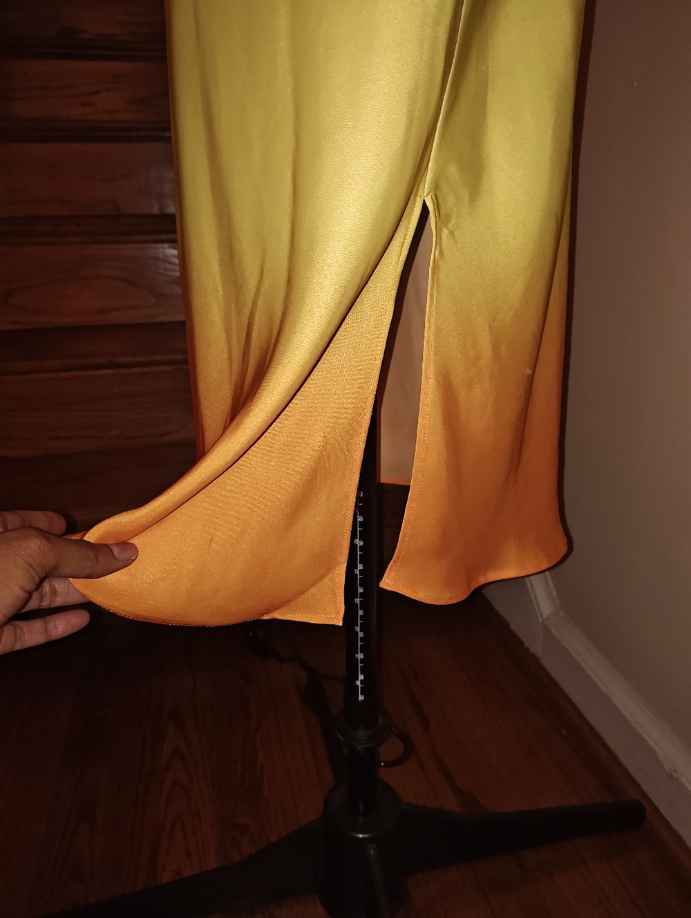Express Sleeveless Ombre Pink, Yellow, and Orange Slip Dress - Picture 3 of 5